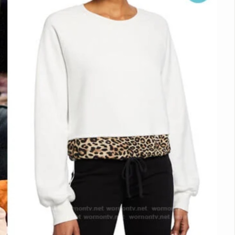 Pam & Gela leopard trim sweatshirt